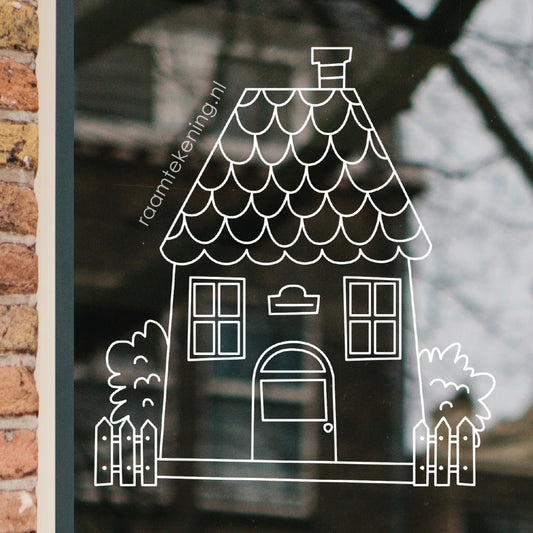 Huisje freebie raamtekening