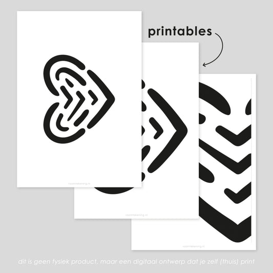 Hartje vingerafdruk freebie raamtekening