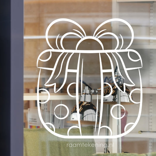 Stippen kadootje freebie raamtekening