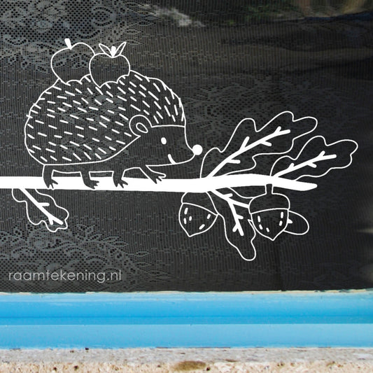 Lieve herfst egel raamtekening