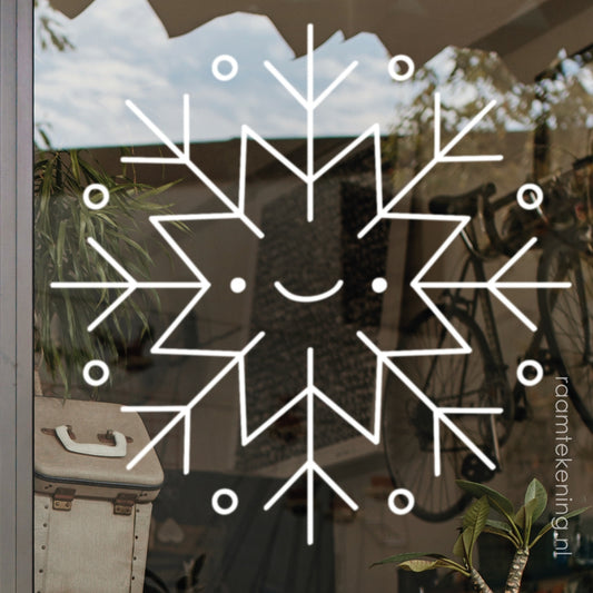 Lieve sneeuwvlok freebie raamtekening