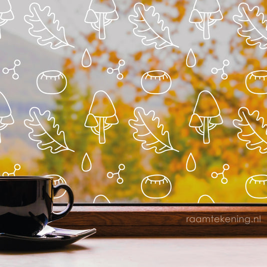 Herfst patroon raamtekening