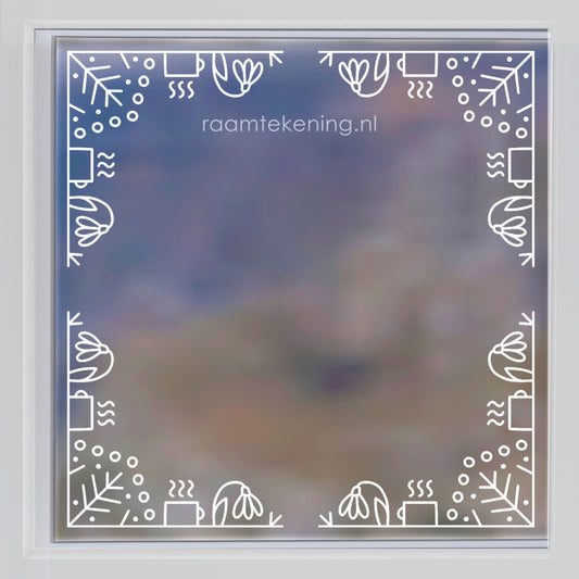 Winter hoekjes raamtekening
