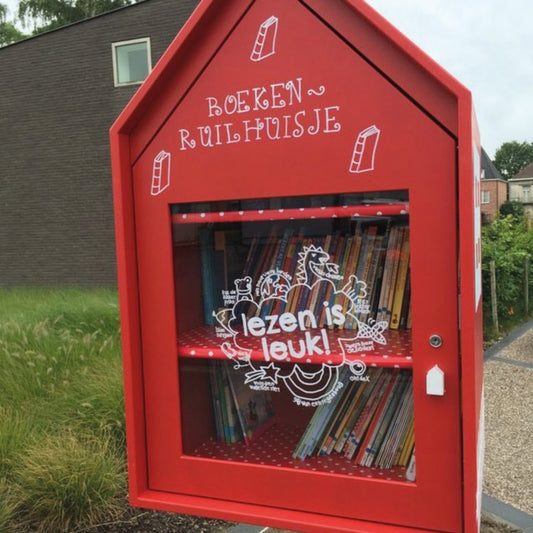 Lezen is leuk raamtekening