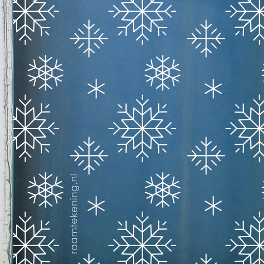 Winter sneeuwvlok patroon raamtekening