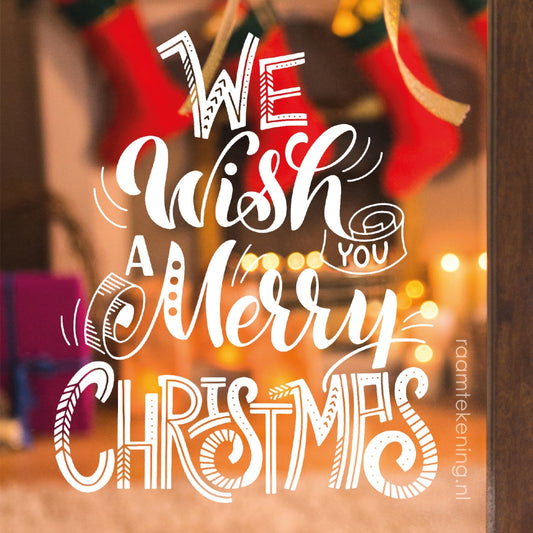 We wish you a merry christmas raamtekening