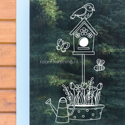 Vogelhuis raamtekening