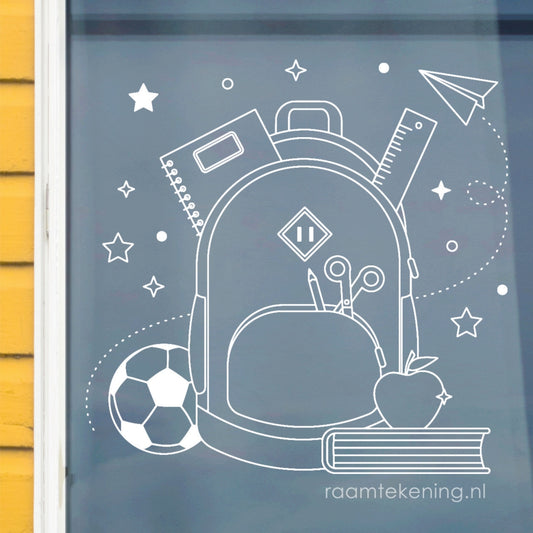 School rugzak raamtekening