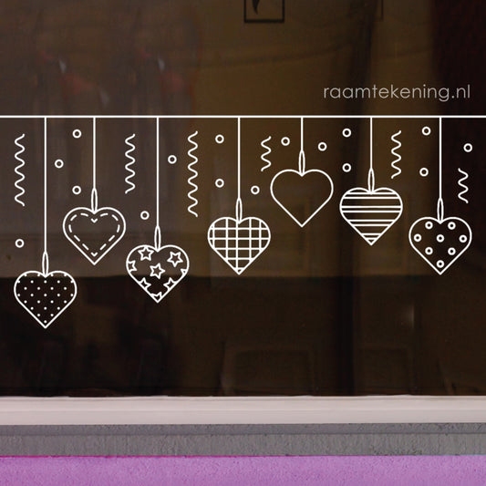 Hartjes slinger rand raamtekening