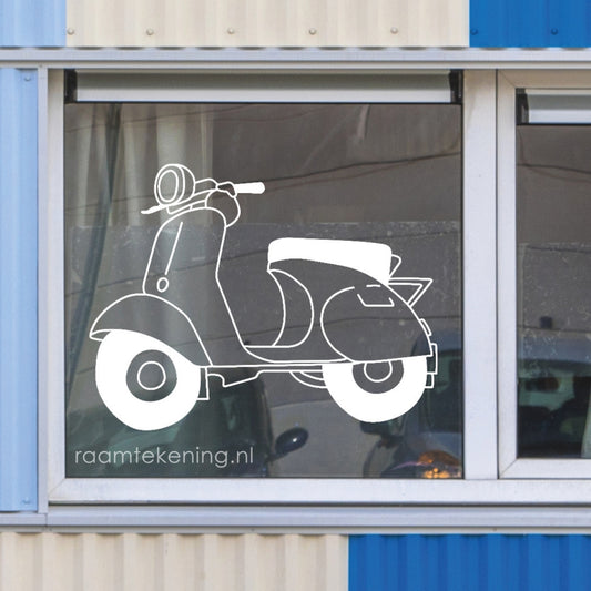 Vespa scooter raamtekening
