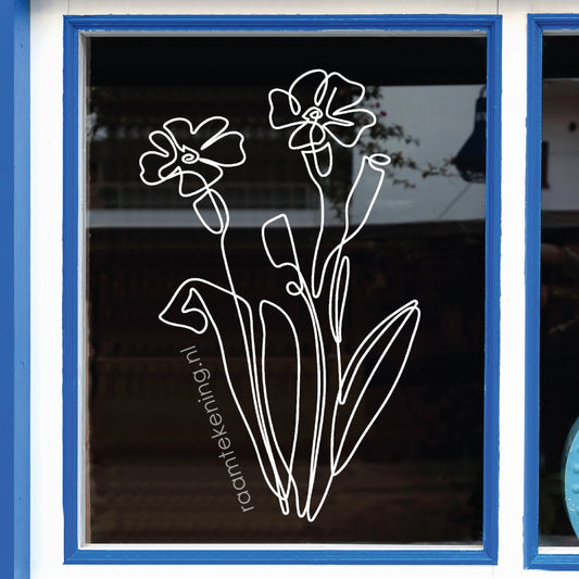 Bloem lijn raamtekening