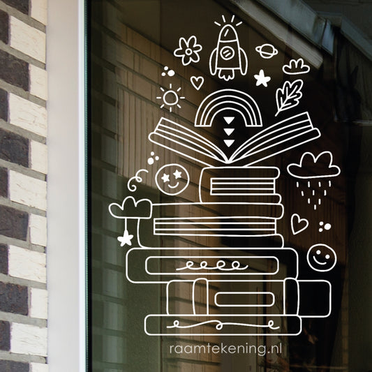 Wereldboekendag 2023 freebie raamtekening