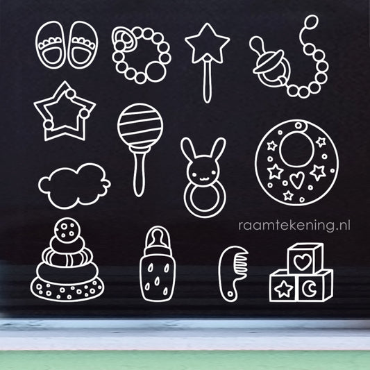 Baby doodles raamtekening