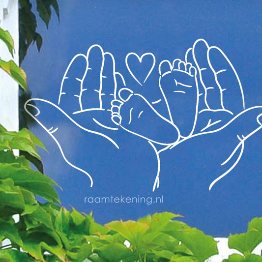 Babyvoetjes raamtekening