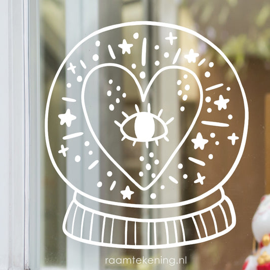 Kristallen bol hart raamtekening