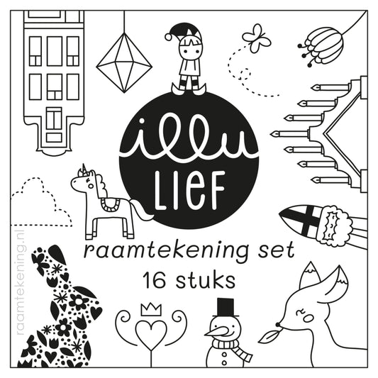 illulief raamtekening set