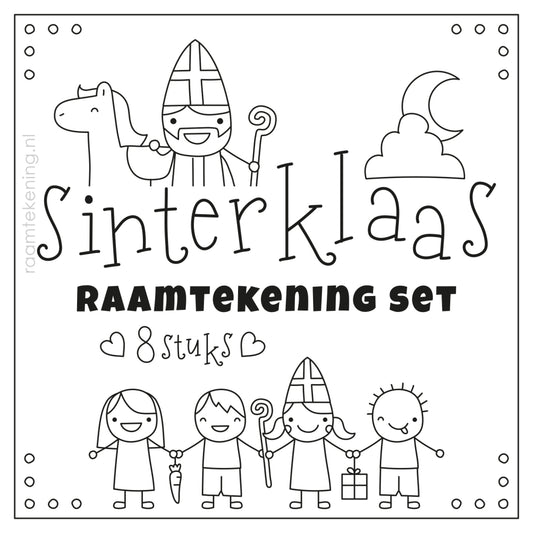Sinterklaas raamtekening set