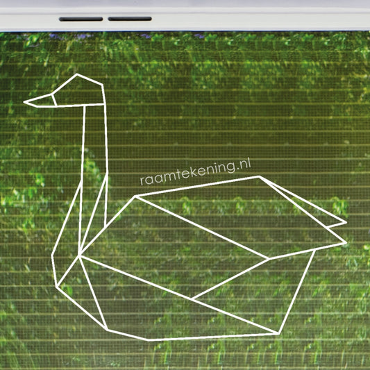 Zwaan origami raamtekening