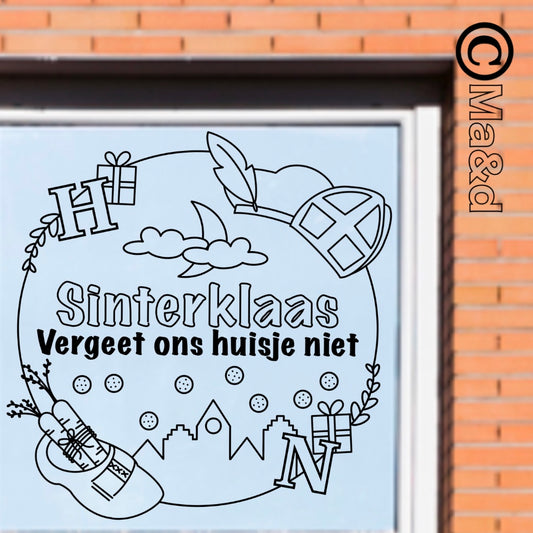 Persoonlijke raamtekening Sinterklaas