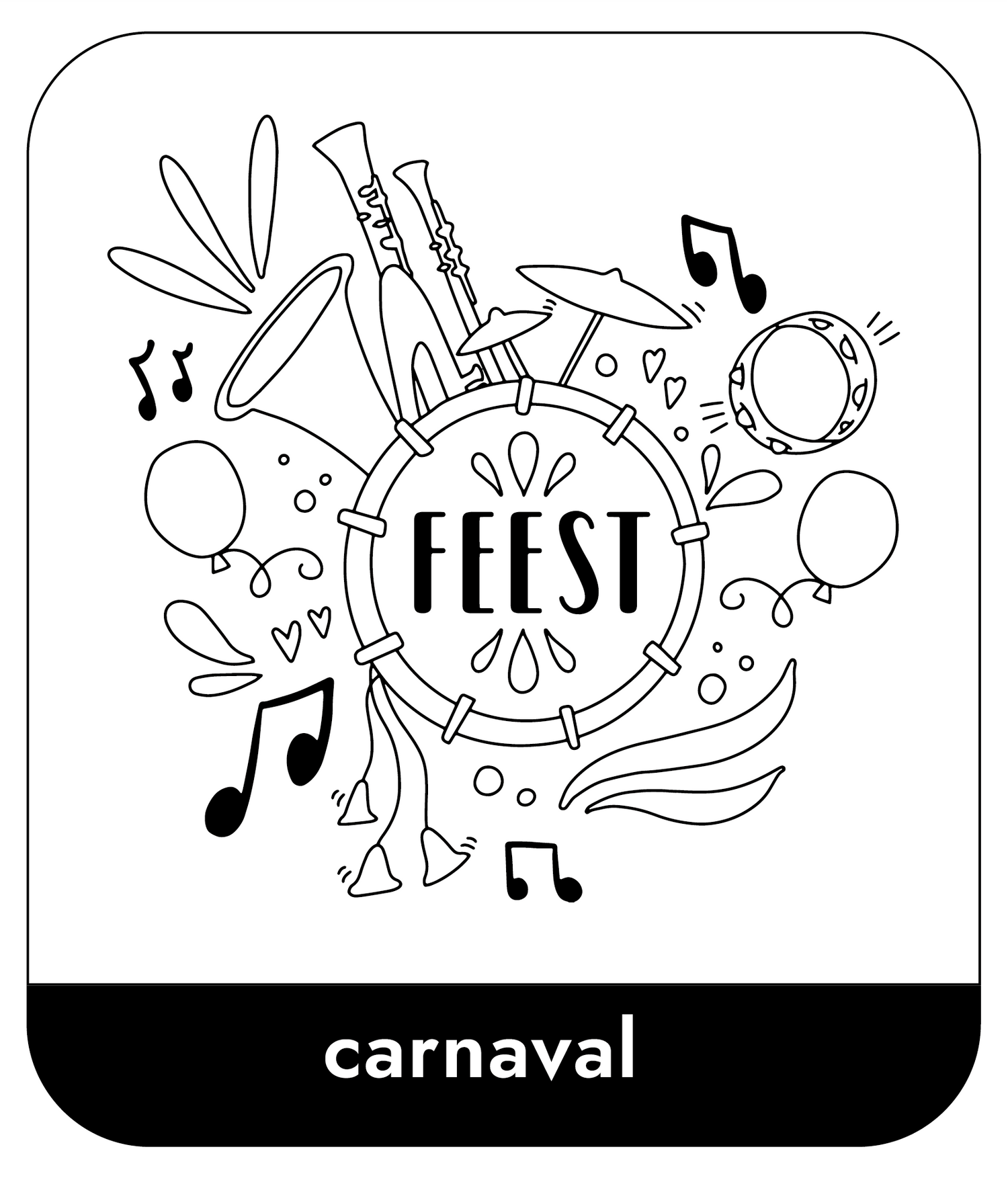 Carnaval raamtekening