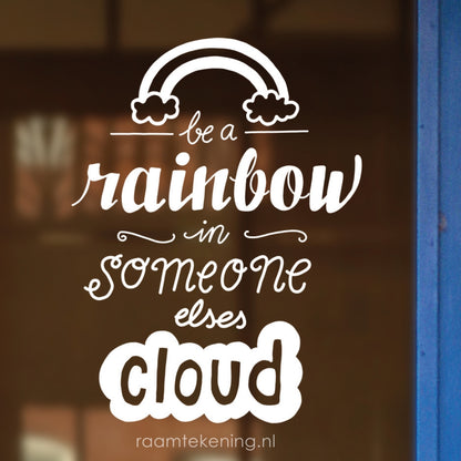 Rainbow cloud quote raamtekening