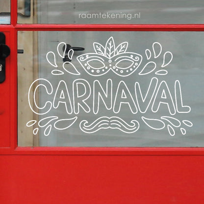 Carnaval masker raamtekening
