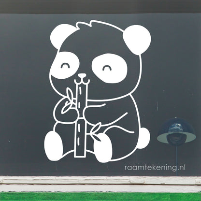 Panda bamboe snack raamtekening