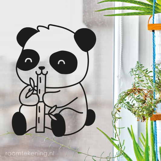 Panda bamboe snack raamtekening