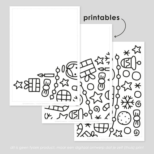 Doodles kerstboompje raamtekening