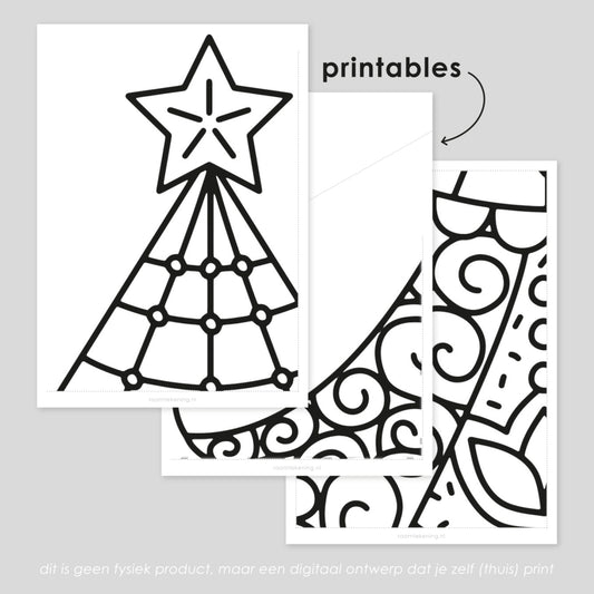 Zentangle kerstboom raamtekening