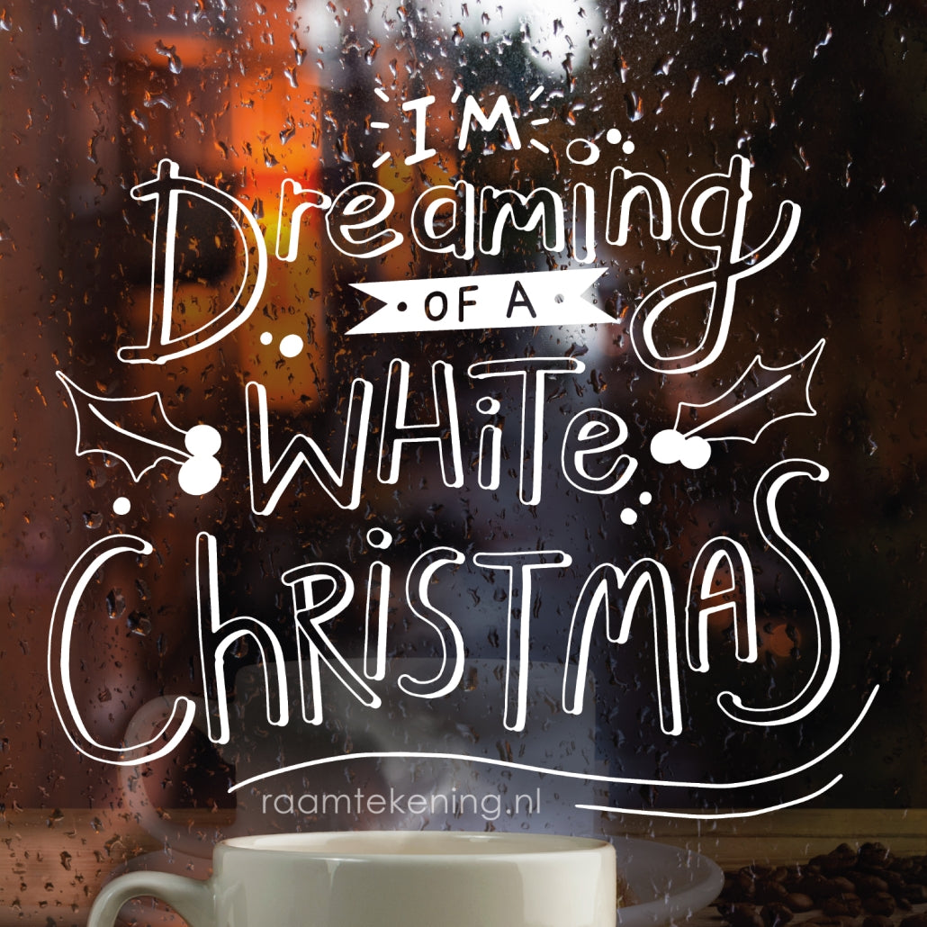 Dreaming of a white christmas raamtekening