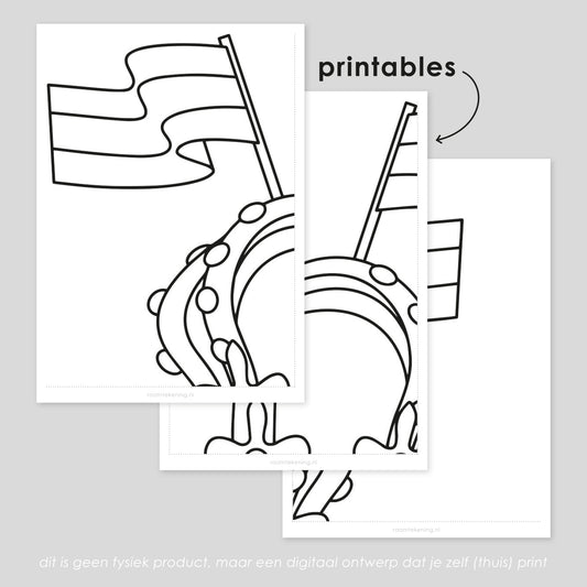27 april Koningsdag kroon raamtekening