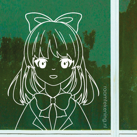 Manga meisje anime raamtekening