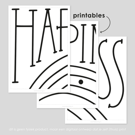 Happiness is an inside job quote raamtekening