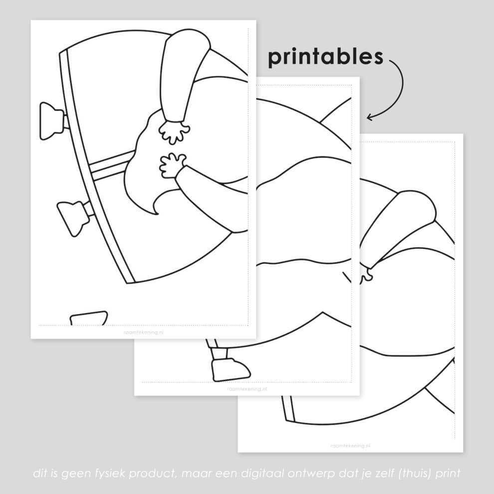 Sintjes rij raamtekening