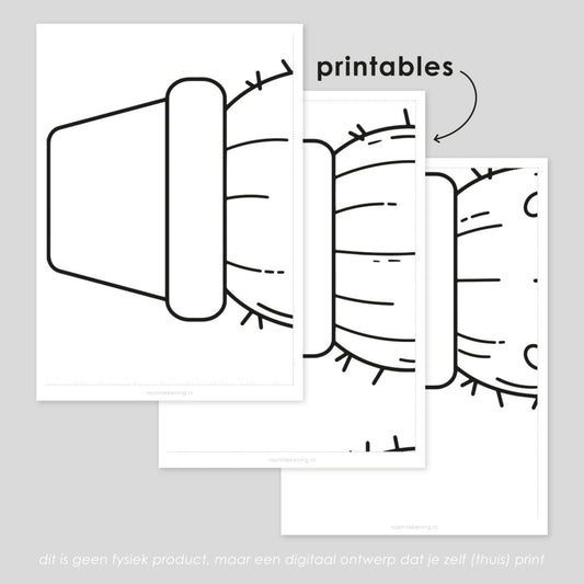 Cactus dieren raamtekening