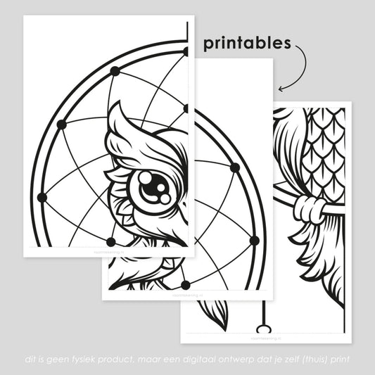 Uil droomvanger raamtekening