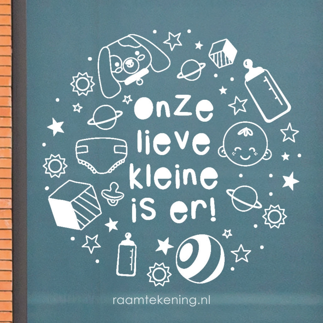 Kleine is er baby raamtekening