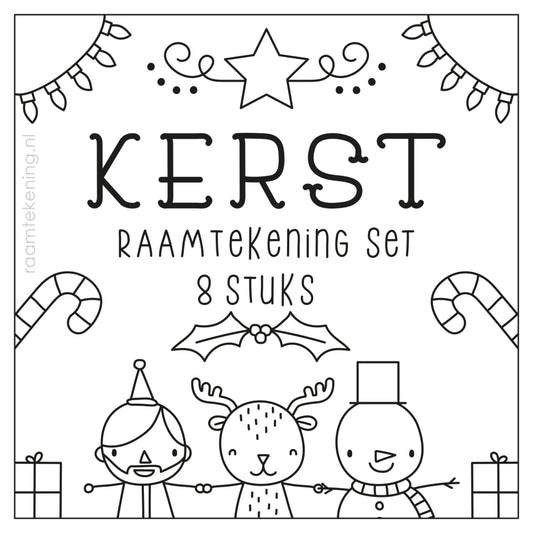 Kerst raamtekening set