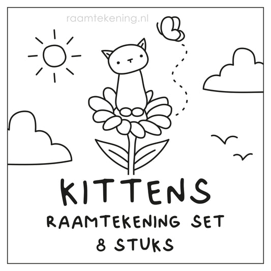 Kittens raamtekening set