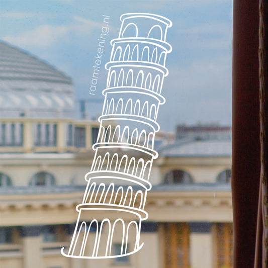 Toren van Pisa raamtekening